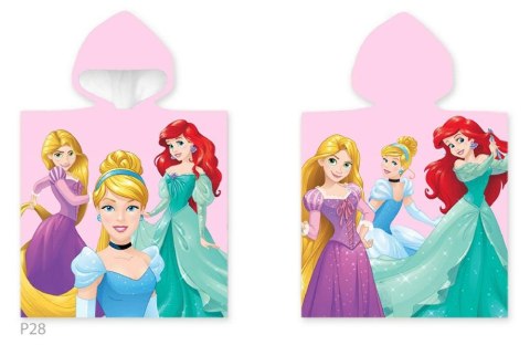 Poncho dla dzieci 50x115 Księżniczki różowe ręcznik z kapturem dziecięce Summer C23 Poncho dla dzieci 50x115 Księżniczki różowe ręcznik z kapturem dziecięce Summer C23