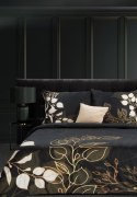 Pościel satynowa 160x200 Victoria 7 czarna złota liście Limited Collection Eurofirany Pościel satynowa 160x200 Victoria 7 czarna złota liście Limited Collection Eurofirany
