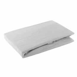 Prześcieradło jersey z gumką 180x200 szare jasne na wysoki materac 30 cm 125 g/m2