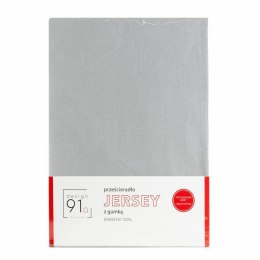 Prześcieradło jersey z gumką 180x200 szare jasne na wysoki materac 30 cm 125 g/m2