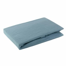 Prześcieradło jersey z gumką 90x200 niebieskie na wysoki materac 25 cm 125 g/m2