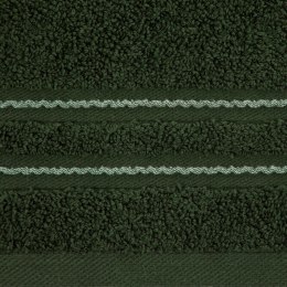 Ręcznik Emina 30x50 zielony zdobiony stebnowaną bordiurą 500 g/m2 Eurofirany