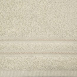 Ręcznik Emina 50x90 kremowy zdobiony stebnowaną bordiurą 500 g/m2 Eurofirany
