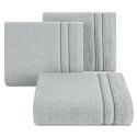 Ręcznik Emina 70x140 srebrny zdobiony stebnowaną bordiurą 500 g/m2 Eurofirany Ręcznik Emina 70x140 srebrny zdobiony stebnowaną bordiurą 500 g/m2 Eurofirany
