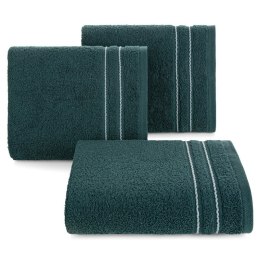 Ręcznik Emina 70x140 turkusowy zdobiony stebnowaną bordiurą 500 g/m2 Eurofirany