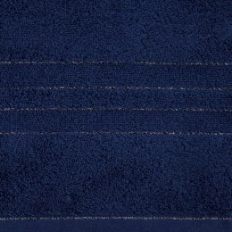 Ręcznik Gala 30x50 granatowy ciemny zdobiony błyszczącą nicią 500 g/m2 Eurofirany