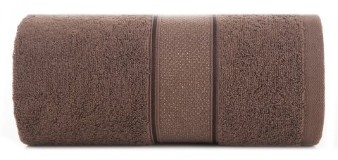 Ręcznik Liana 30x50 brązowy ciemny z błyszczącą nicią 500 g/m2 Eurofirany