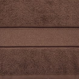 Ręcznik Liana 30x50 brązowy ciemny z błyszczącą nicią 500 g/m2 Eurofirany