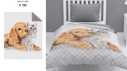 Narzuta młodzieżowa 170x210 kotek i piesek przytulaski K 100 Bedspread 13