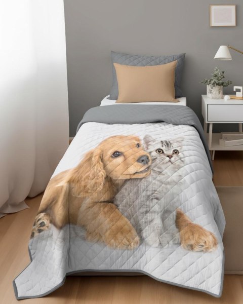 Narzuta młodzieżowa 170x210 kotek i piesek przytulaski K 100 Bedspread 13 Narzuta młodzieżowa 170x210 kotek i piesek przytulaski K 100 Bedspread 13