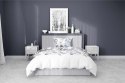 Pościel bawełniana 140x200 biała szara błękitna kwiaty z jedną poszewką 4462 B bawełna 40 Pościel bawełniana 140x200 biała szara błękitna kwiaty z jedną poszewką 4462 B bawełna 40