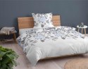 Pościel bawełniana 140x200 biała szara błękitna kwiaty z jedną poszewką 4462 B bawełna 40 Pościel bawełniana 140x200 biała szara błękitna kwiaty z jedną poszewką 4462 B bawełna 40