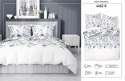 Pościel bawełniana 140x200 biała szara błękitna kwiaty z jedną poszewką 4462 B bawełna 40 Pościel bawełniana 140x200 biała szara błękitna kwiaty z jedną poszewką 4462 B bawełna 40
