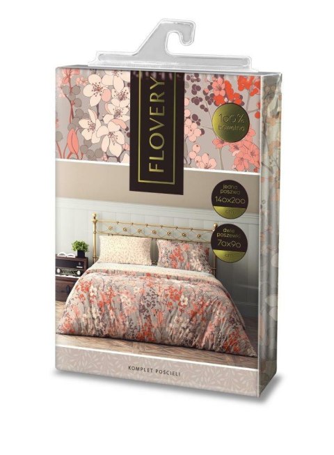 Pościel bawełniana 220x200 Flovery 003 kwiaty beżowa morelowa 23 Faro Pościel bawełniana 220x200 Flovery 003 kwiaty beżowa morelowa 23 Faro