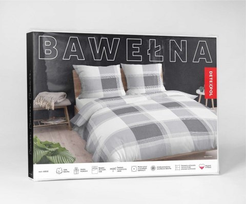 Pościel bawełniana 220x200 kratka szara 4459 B bawełna 40 Pościel bawełniana 220x200 kratka szara 4459 B bawełna 40