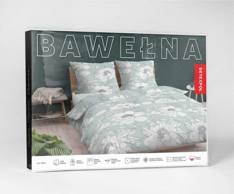 Pościel bawełniana 220x200 miętowa kwiaty 4461 B bawełna 40 Pościel bawełniana 220x200 miętowa kwiaty 4461 B bawełna 40
