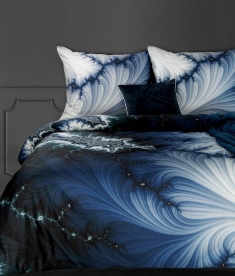 Pościel satynowa 160x200 Premium 16 niebieska z efektem 3D Eurofirany Pościel satynowa 160x200 Premium 16 niebieska z efektem 3D Eurofirany