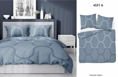 Pościel satynowa 180x200 4531 A niebieska geometria Home Satin 131 Pościel satynowa 180x200 4531 A niebieska geometria Home Satin 131