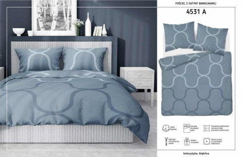 Pościel satynowa 180x200 4531 A niebieska geometria Home Satin 131 Pościel satynowa 180x200 4531 A niebieska geometria Home Satin 131