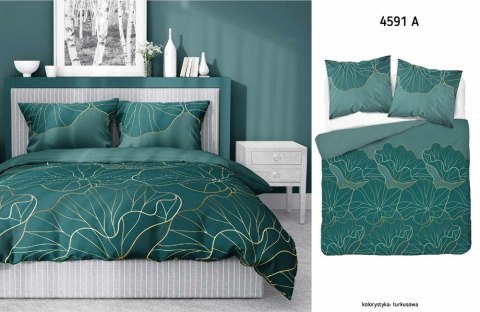 Pościel satynowa 180x200 4591 A zielona złota liście miłorzębu Home Satin 131 Pościel satynowa 180x200 4591 A zielona złota liście miłorzębu Home Satin 131