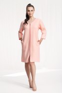 Szlafrok damski 214 XL morelowy podomka na suwak z kieszeniami z wytłaczanym wzorem bawełniany rękaw 7/8 Szlafrok damski 214 XL morelowy podomka na suwak z kieszeniami z wytłaczanym wzorem bawełniany rękaw 7/8