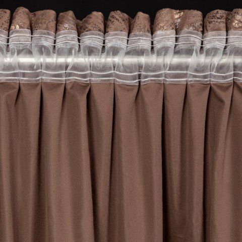 Zasłona 135x270 Tulia kawowa szampańska welurowa z cieniowanym błyszczącym nadrukiem gotowa na taśmie Eurofirany Zasłona 135x270 Tulia kawowa szampańska welurowa z cieniowanym błyszczącym nadrukiem gotowa na taśmie Eurofirany