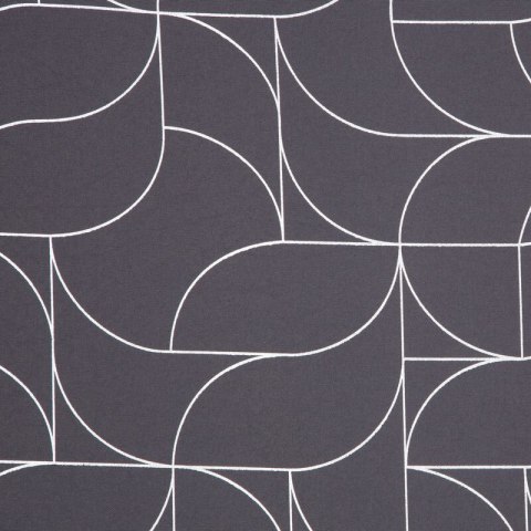 Zasłona 140x250 Evi grafitowa srebrna z błyszczącym nadrukiem geometrycznym gotowa na przelotkach Eurofirany Zasłona 140x250 Evi grafitowa srebrna z błyszczącym nadrukiem geometrycznym gotowa na przelotkach Eurofirany