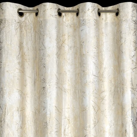 Zasłona 140x250 Malia kremowa welurowa z metalicznym nadrukiem gotowa na przelotkach Eurofirany Zasłona 140x250 Malia kremowa welurowa z metalicznym nadrukiem gotowa na przelotkach Eurofirany