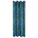 Zasłona 140x250 Palms liście czarna turkusowa zielona zielony gotowa na przelotkach D91 Zasłona 140x250 Palms liście czarna turkusowa zielona zielony gotowa na przelotkach D91