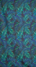 Zasłona 140x250 Palms liście czarna turkusowa zielona zielony gotowa na przelotkach D91 Zasłona 140x250 Palms liście czarna turkusowa zielona zielony gotowa na przelotkach D91