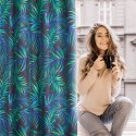 Zasłona 140x250 Palms liście czarna turkusowa zielona zielony gotowa na przelotkach D91 Zasłona 140x250 Palms liście czarna turkusowa zielona zielony gotowa na przelotkach D91