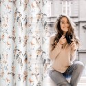 Zasłona 140x250 Riki biała ruda z etaminy z motywem botanicznym gotowa na przelotkach Eurofirany Zasłona 140x250 Riki biała ruda z etaminy z motywem botanicznym gotowa na przelotkach Eurofirany