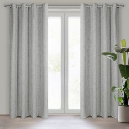 Zasłona 140x250 Roma szara w stylu eko gotowa na przelotkach Eurofirany