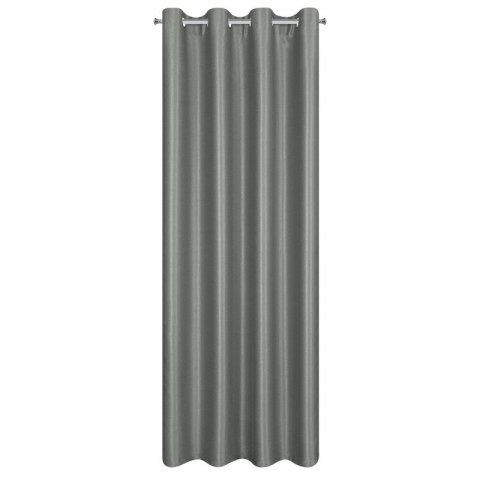 Zasłona 140x250 Selina stalowa zaciemniająca z błyszczącą nicią gotowa na przelotkach Eurofirany Zasłona 140x250 Selina stalowa zaciemniająca z błyszczącą nicią gotowa na przelotkach Eurofirany