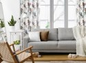 Zasłona 140x270 Marina biała stalowa z etaminy z motywem botanicznym gotowa na taśmie Eurofirany Zasłona 140x270 Marina biała stalowa z etaminy z motywem botanicznym gotowa na taśmie Eurofirany