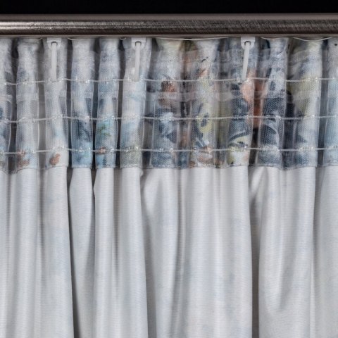 Zasłona 140x270 Marisa srebrna ruda kwiaty welurowa gotowa na taśmie Eurofirany Zasłona 140x270 Marisa srebrna ruda kwiaty welurowa gotowa na taśmie Eurofirany