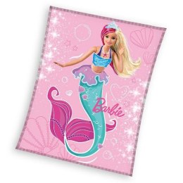Koc z mikrofibry 130x170 Barbie lalka różowy 4166 C23