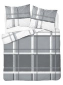 Pościel bawełniana 220x200 Kratka szara 4695 A bawełna 40 Pościel bawełniana 220x200 Kratka szara 4695 A bawełna 40