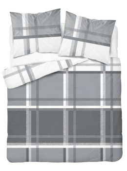 Pościel bawełniana 220x200 Kratka szara 4695 A bawełna 40