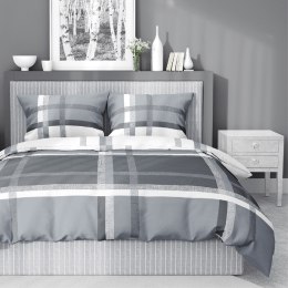 Pościel bawełniana 220x200 Kratka szara 4695 A bawełna 40
