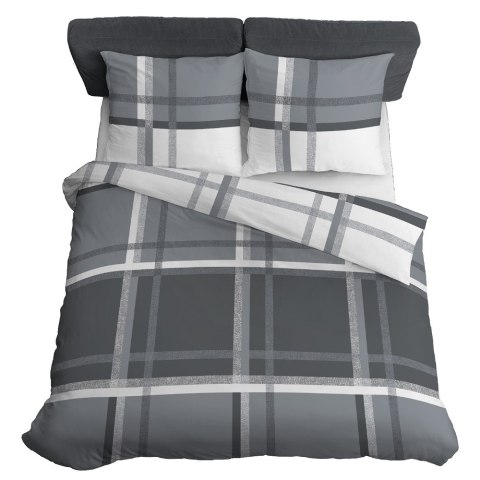 Pościel bawełniana 220x200 Kratka szara 4695 A bawełna 40 Pościel bawełniana 220x200 Kratka szara 4695 A bawełna 40