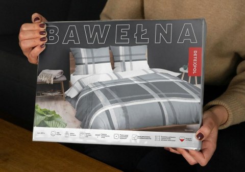 Pościel bawełniana 220x200 Kratka szara 4695 A bawełna 40 Pościel bawełniana 220x200 Kratka szara 4695 A bawełna 40