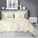 Pościel bawełniana 220x200 Liście biała złota 4694 A bawełna 40 Pościel bawełniana 220x200 Liście biała złota 4694 A bawełna 40