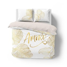 Pościel bawełniana 220x200 biała złota Amore 4718 A Holland Home 71