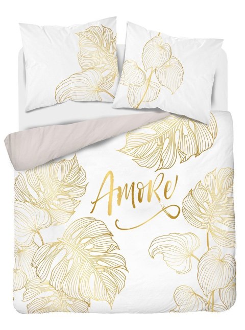 Pościel bawełniana 220x200 biała złota Amore 4718 A Holland Home 71 Pościel bawełniana 220x200 biała złota Amore 4718 A Holland Home 71