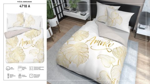 Pościel bawełniana 220x200 biała złota Amore 4718 A Holland Home 71 Pościel bawełniana 220x200 biała złota Amore 4718 A Holland Home 71