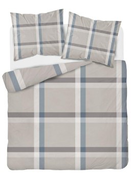Pościel satynowa 160x200 beżowa krata 4627 B Home Satin 131