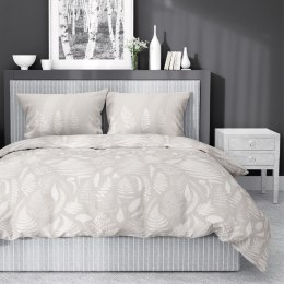 Pościel satynowa 160x200 beżowa liście 4603 B Home Satin 131