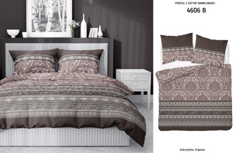 Pościel satynowa 160x200 brązowa ornamenty 4606 B Home Satin 131 Pościel satynowa 160x200 brązowa ornamenty 4606 B Home Satin 131