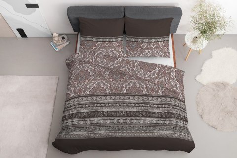 Pościel satynowa 160x200 brązowa ornamenty 4606 B Home Satin 131 Pościel satynowa 160x200 brązowa ornamenty 4606 B Home Satin 131